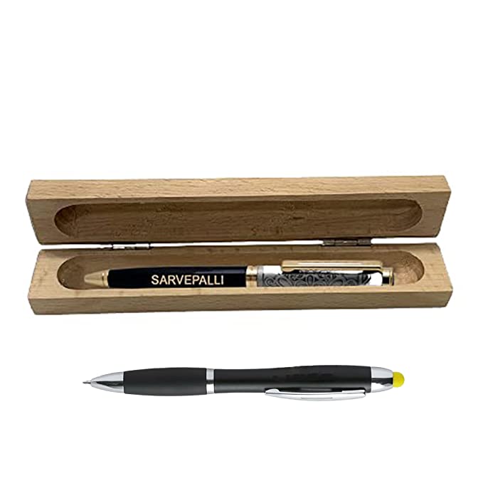 Shreya Creation Sensy Gifts Personalised Ball Point Blue Pen with Wooden Rectangle box for Gifting