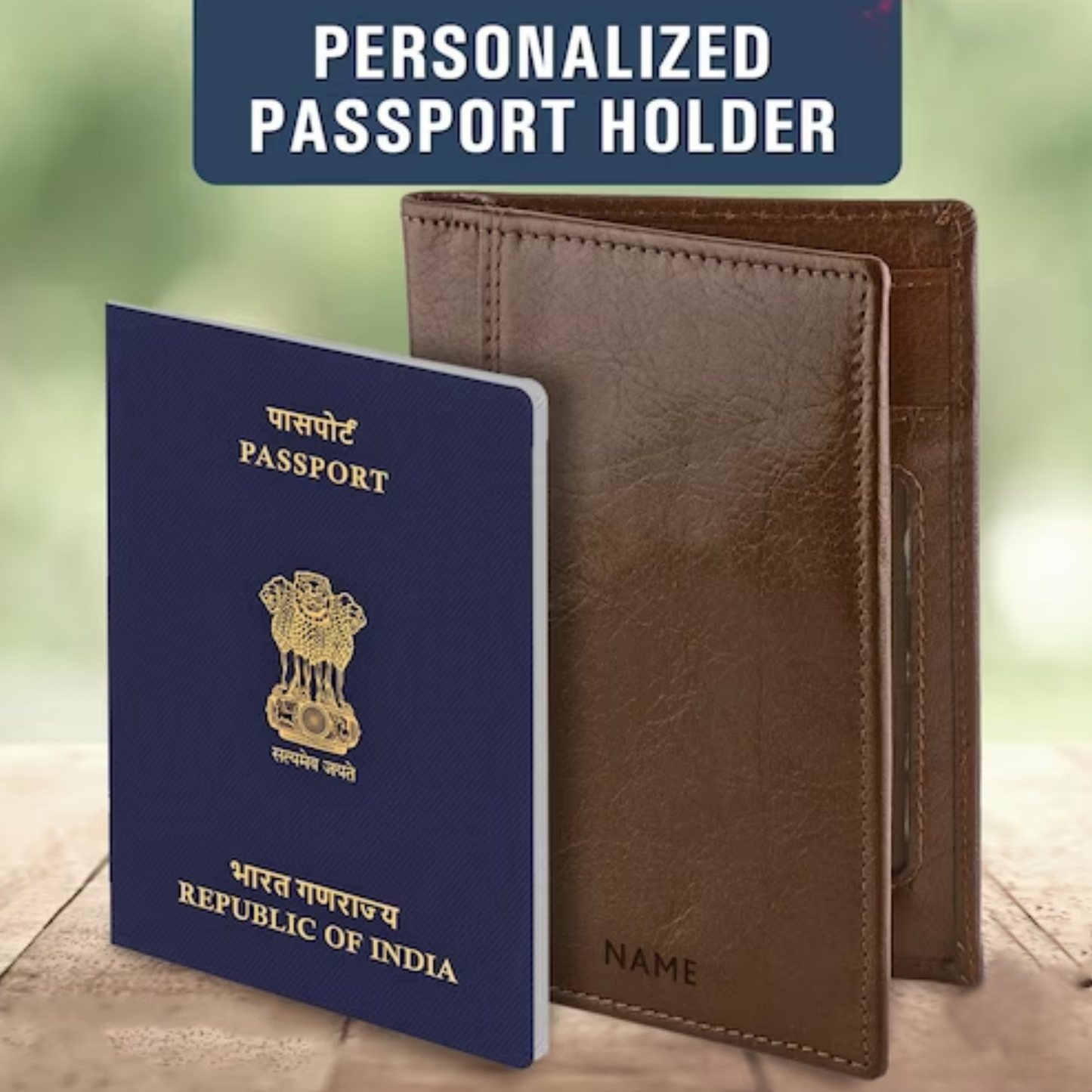 Personalized Passport Holder | Custom Engraved Travel Wallet for Men & Women | Birthday & Travel Gift