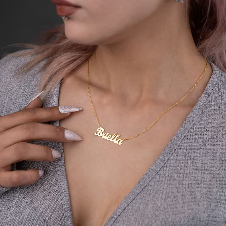 Custom Name Necklace, Gold & Rose Gold Plated / Silver .