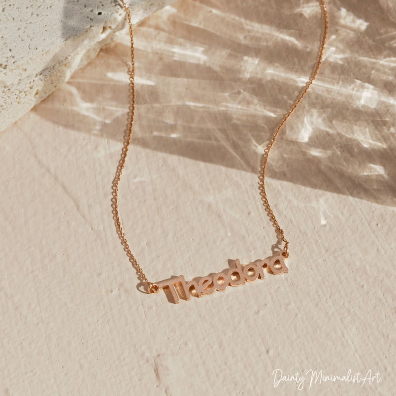 Custom Name Necklace, Gold & Rose Gold Plated / Silver .