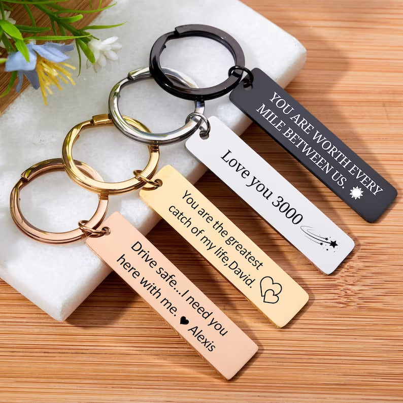 Custom Engraved Stainless Steel Keychains