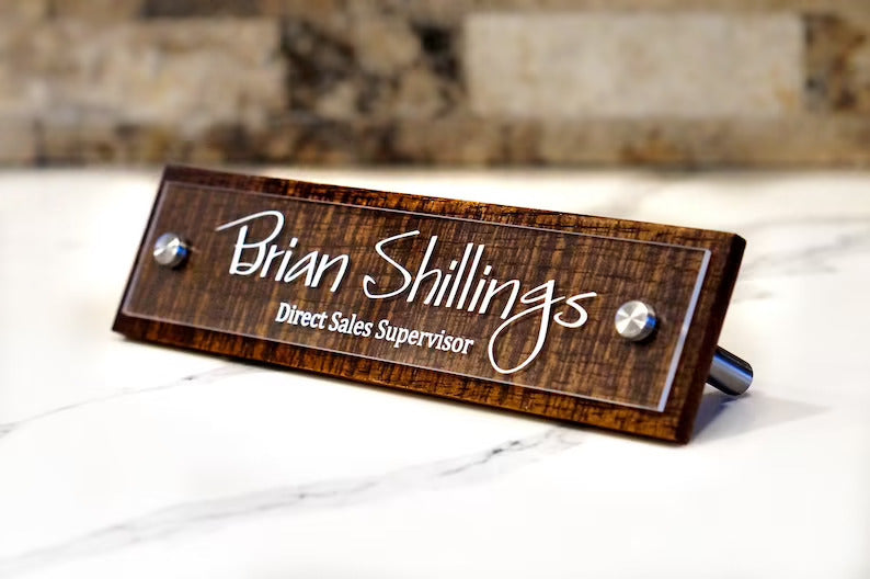 Desk Name Plate Rustic and Weathered