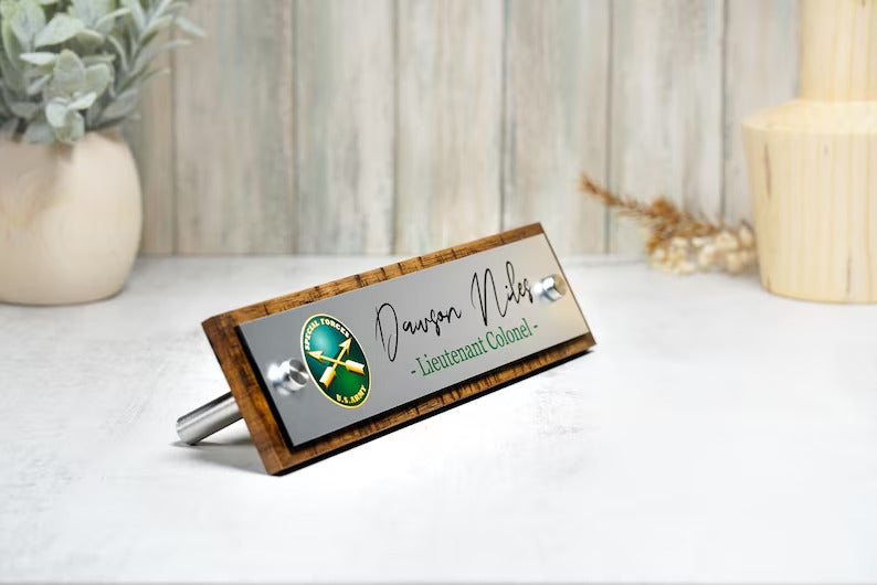 Desk Name Plate Rustic and Weathered