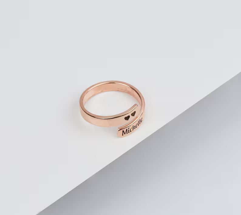 Customized Wrap Name Rings