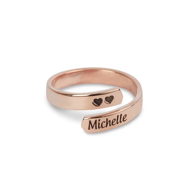 Customized Wrap Name Rings