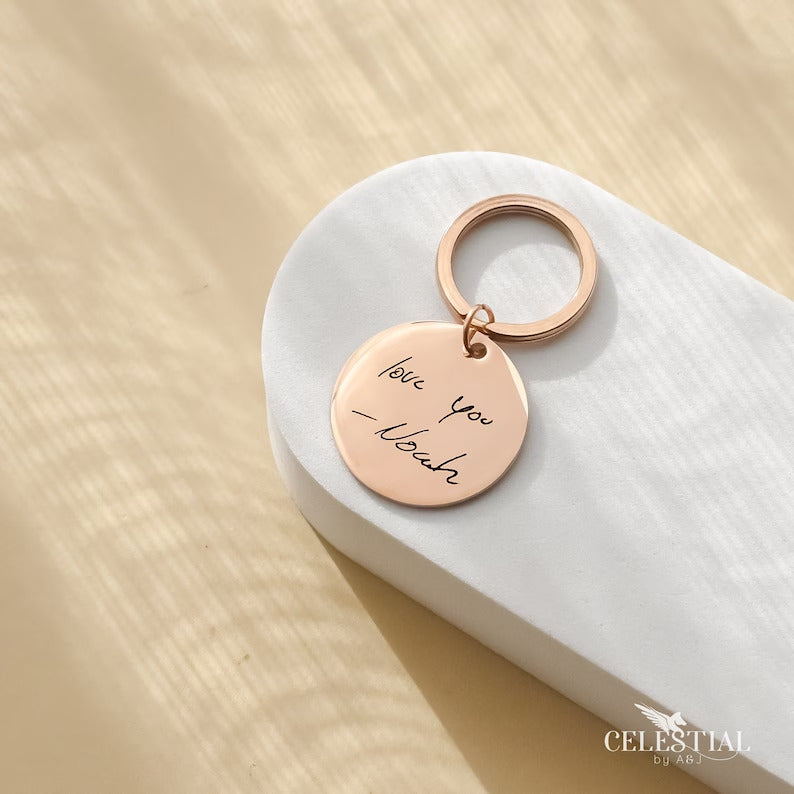 Custom Actual Handwriting Memorial Keychain