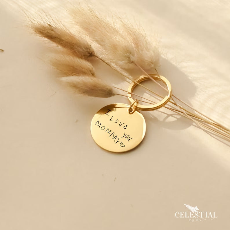 Custom Actual Handwriting Memorial Keychain