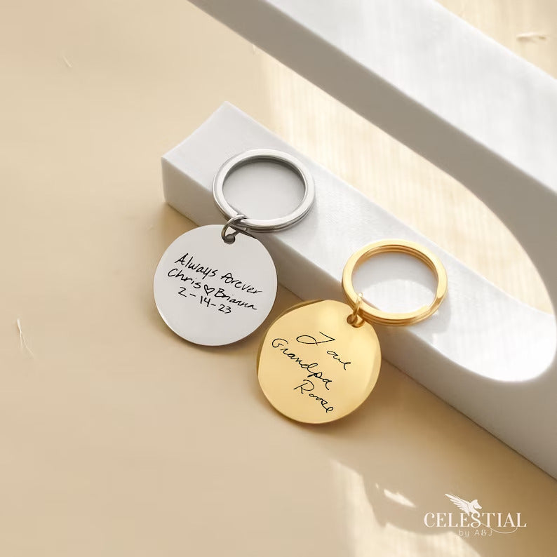 Custom Actual Handwriting Memorial Keychain