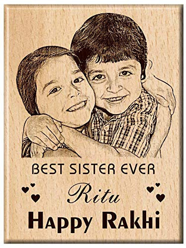 Personalized Wooden Photo Frame for Rakhshabandhan Gift..