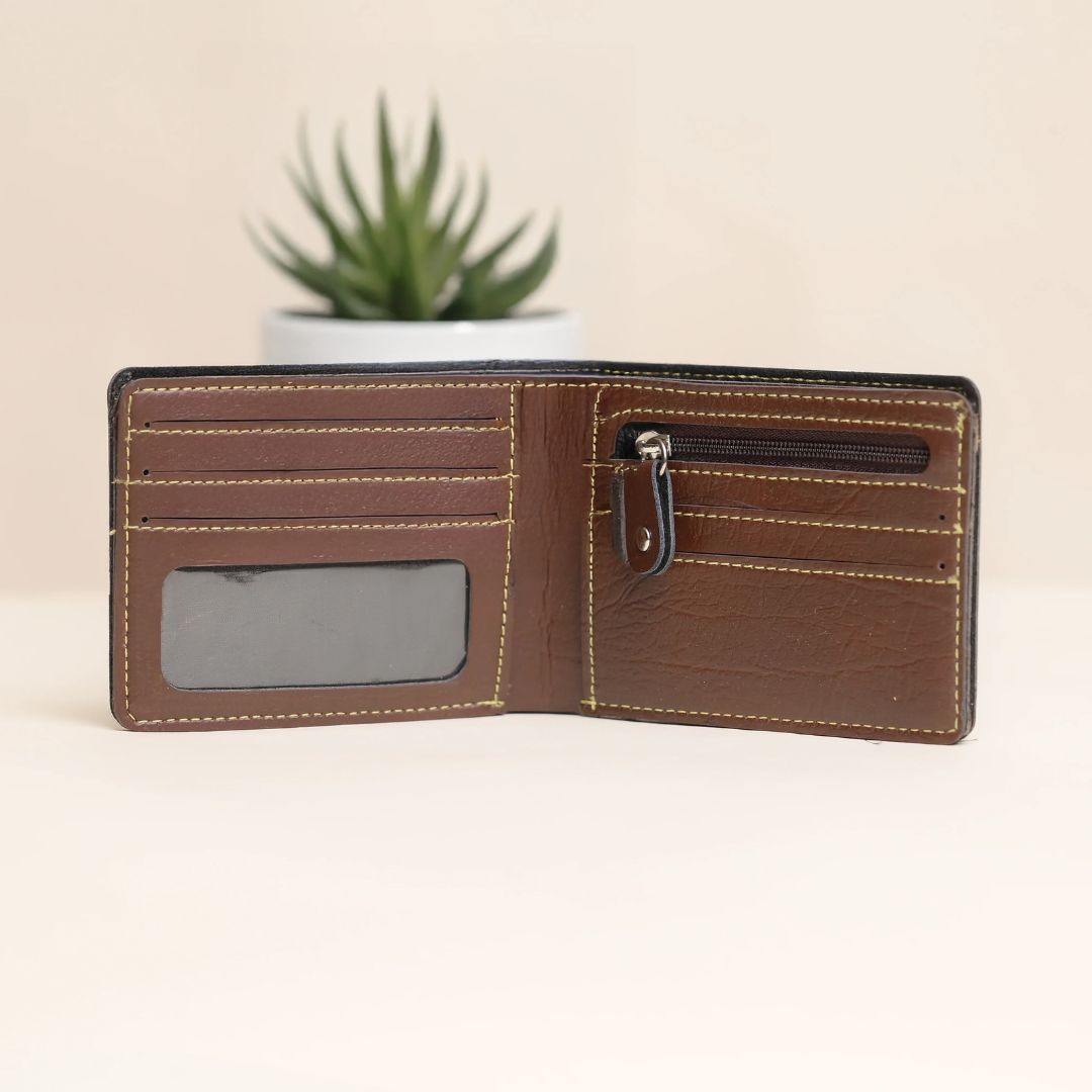 Personalized Wallet | Custom Engraved Leather Wallet for Men & Dad | Birthday, Anniversary & Valentine Gift | Brown