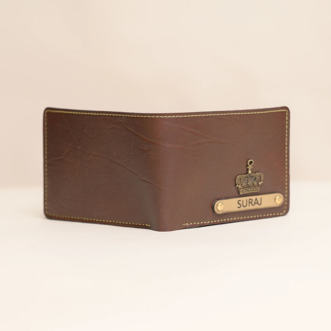 Personalized Wallet | Custom Engraved Leather Wallet for Men & Dad | Birthday, Anniversary & Valentine Gift | Brown