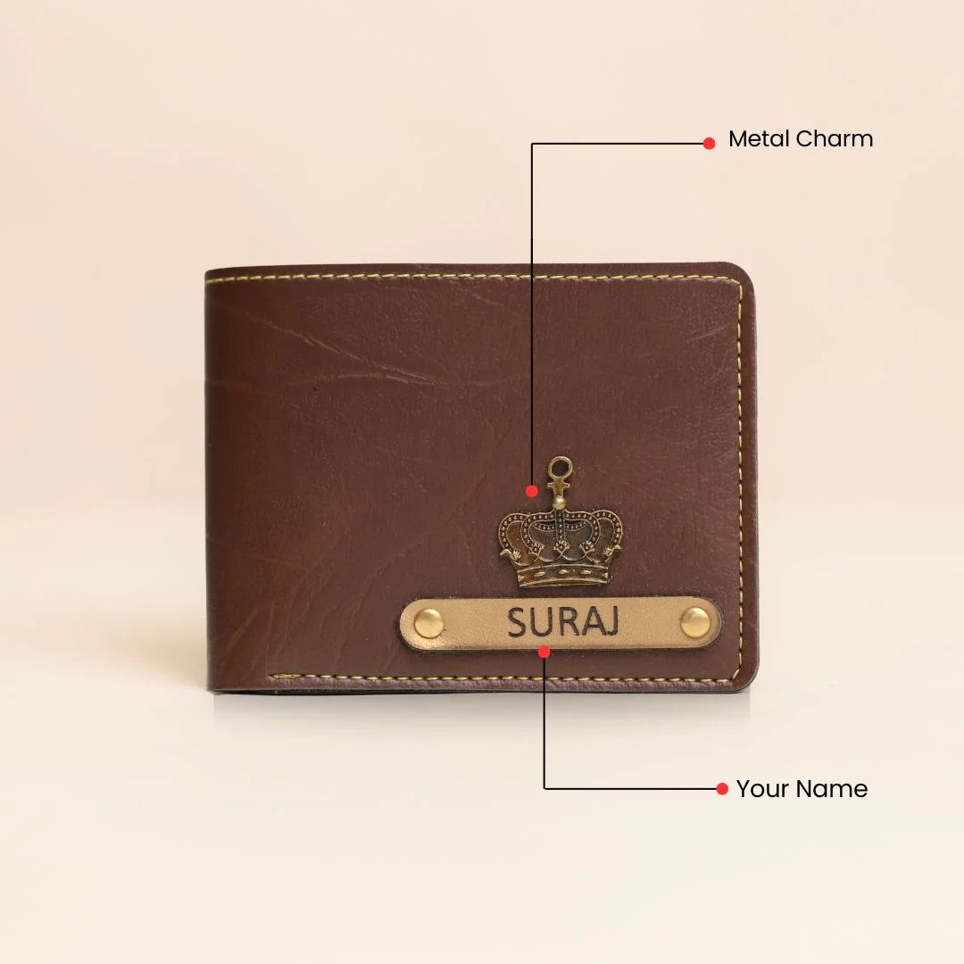 Personalized Wallet | Custom Engraved Leather Wallet for Men & Dad | Birthday, Anniversary & Valentine Gift | Brown