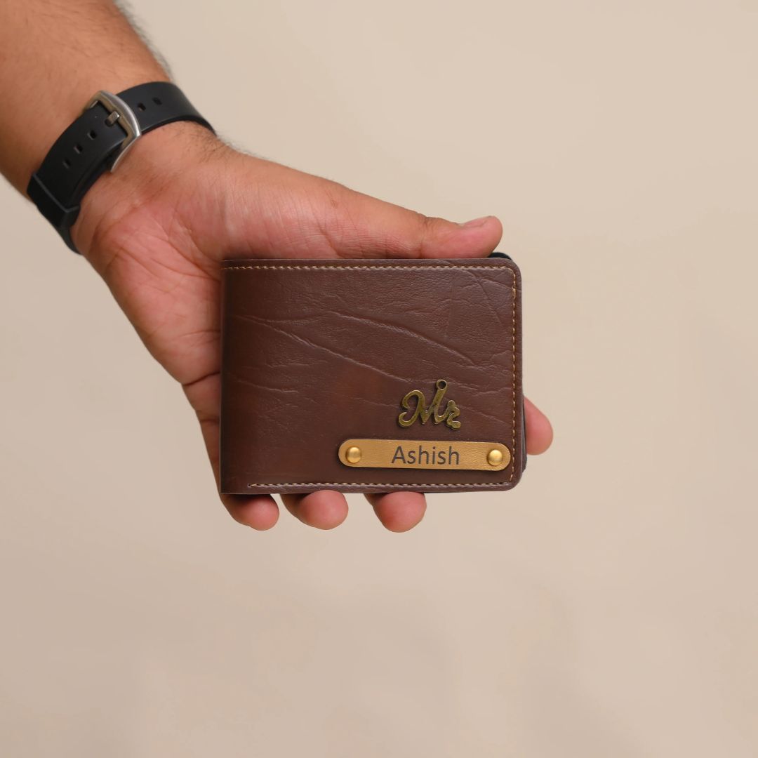 Personalized Wallet | Custom Engraved Leather Wallet for Men & Dad | Birthday, Anniversary & Valentine Gift | Brown