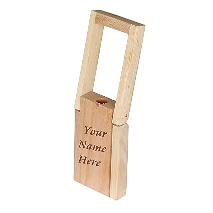 Personalized Wooden Pen Stand with Keychain and Wooden Ball Pen