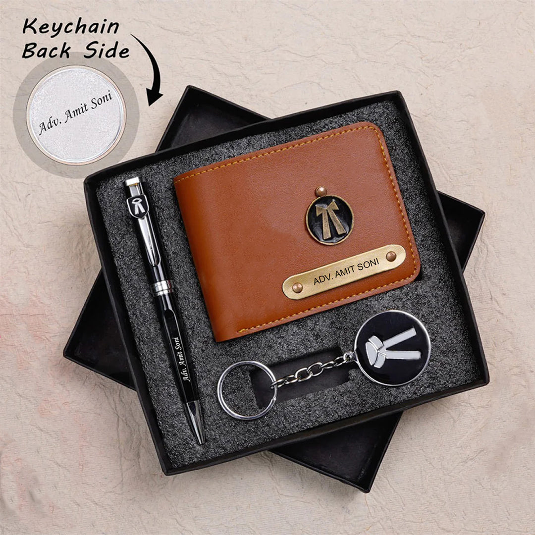 Personalized Wallet Pen & Key Chain Set For Advocates