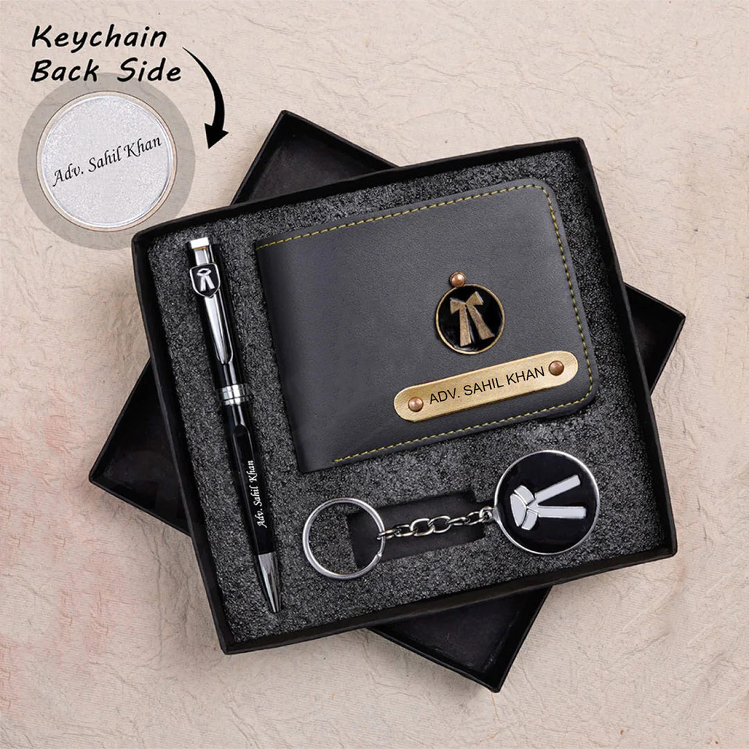 Personalized Wallet Pen & Key Chain Set For Advocates