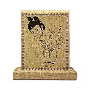 Sensy Gifts Decorative Wooden Bal Krishna Stand Idol