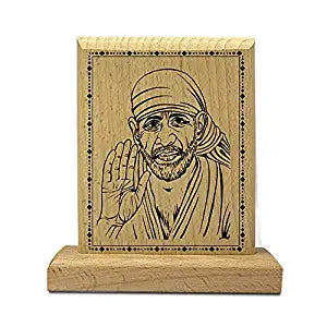 Sensy Gifts Decorative Wooden Sai Baba Stand Idol