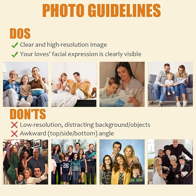 Custom Family Photo Wall Clock – Personalized Wooden Decorative Clock with 8-Picture Collage and Heartfelt Quote