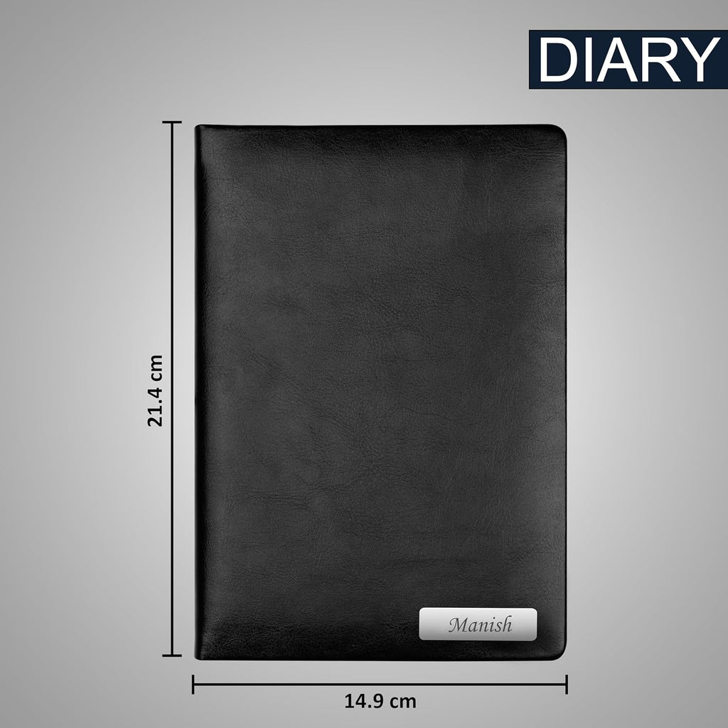 Personalized Men's Office Gift Set – 4-Piece Custom Name Combo with Leather Diary, Wallet, Pen & Keychain – Premium Corporate & Birthday Gift for Him