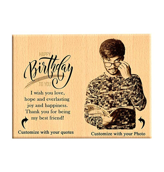 Shreya Creation Personalized Wooden EngravedHappy Birthday Frame for Wife (5X7inches)