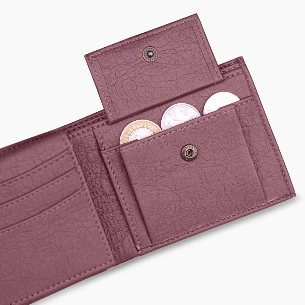 Premium Personalized Men's Wallet with Metallic Name Strip – Custom Vegan Leather Bifold with Unique Charm Decor
