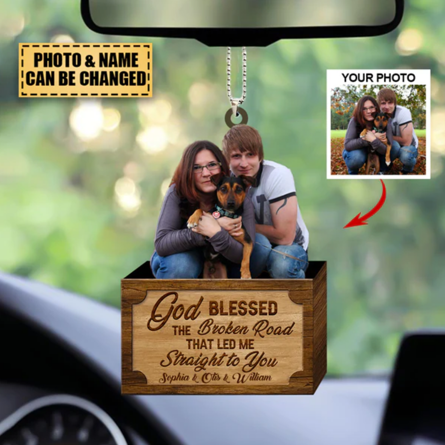Sensy Gifts Personalised Car Hanging