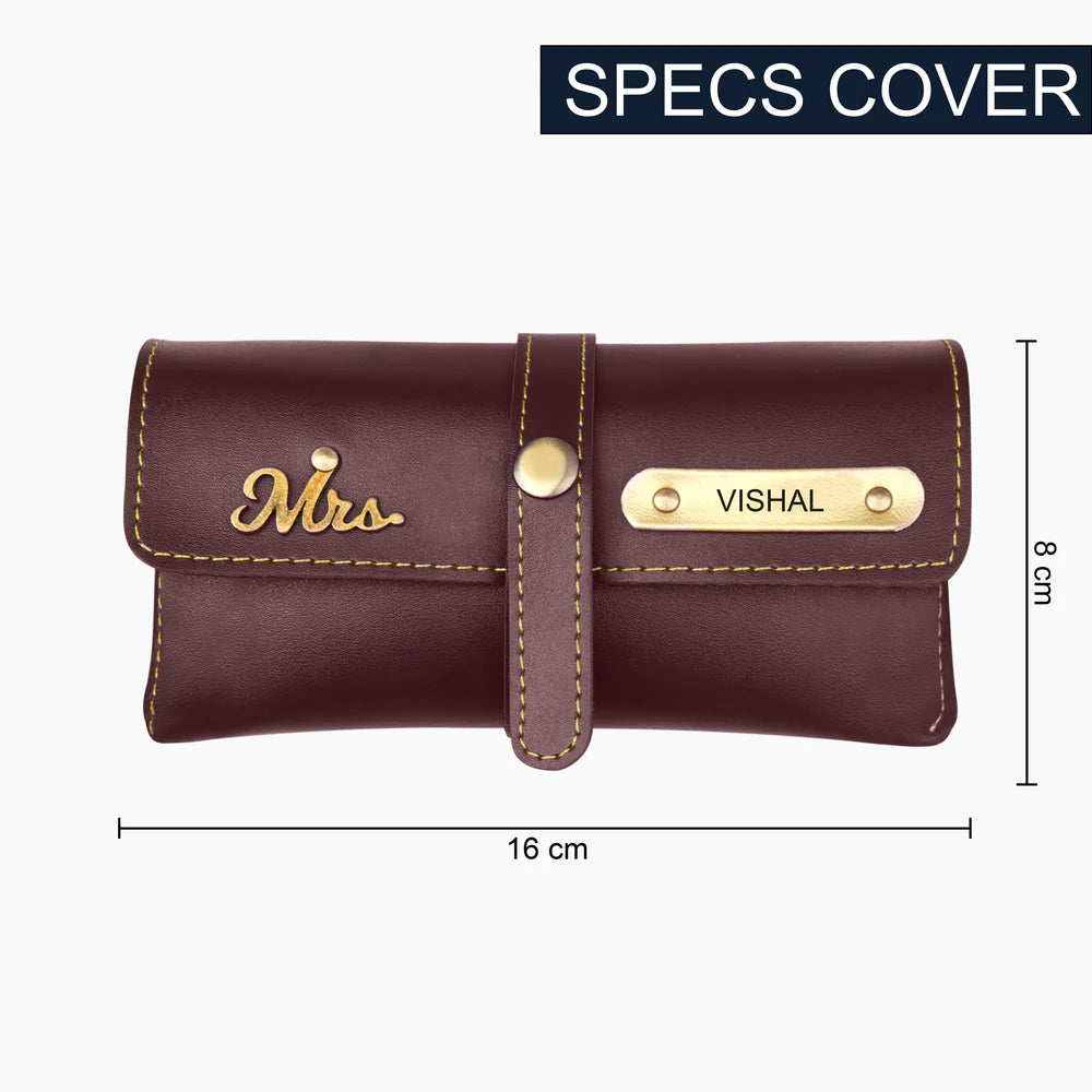 Personalized 3 in 1 combo Gift Set – Custom Name Wallet, Eyewear Case, and Keychain Combo