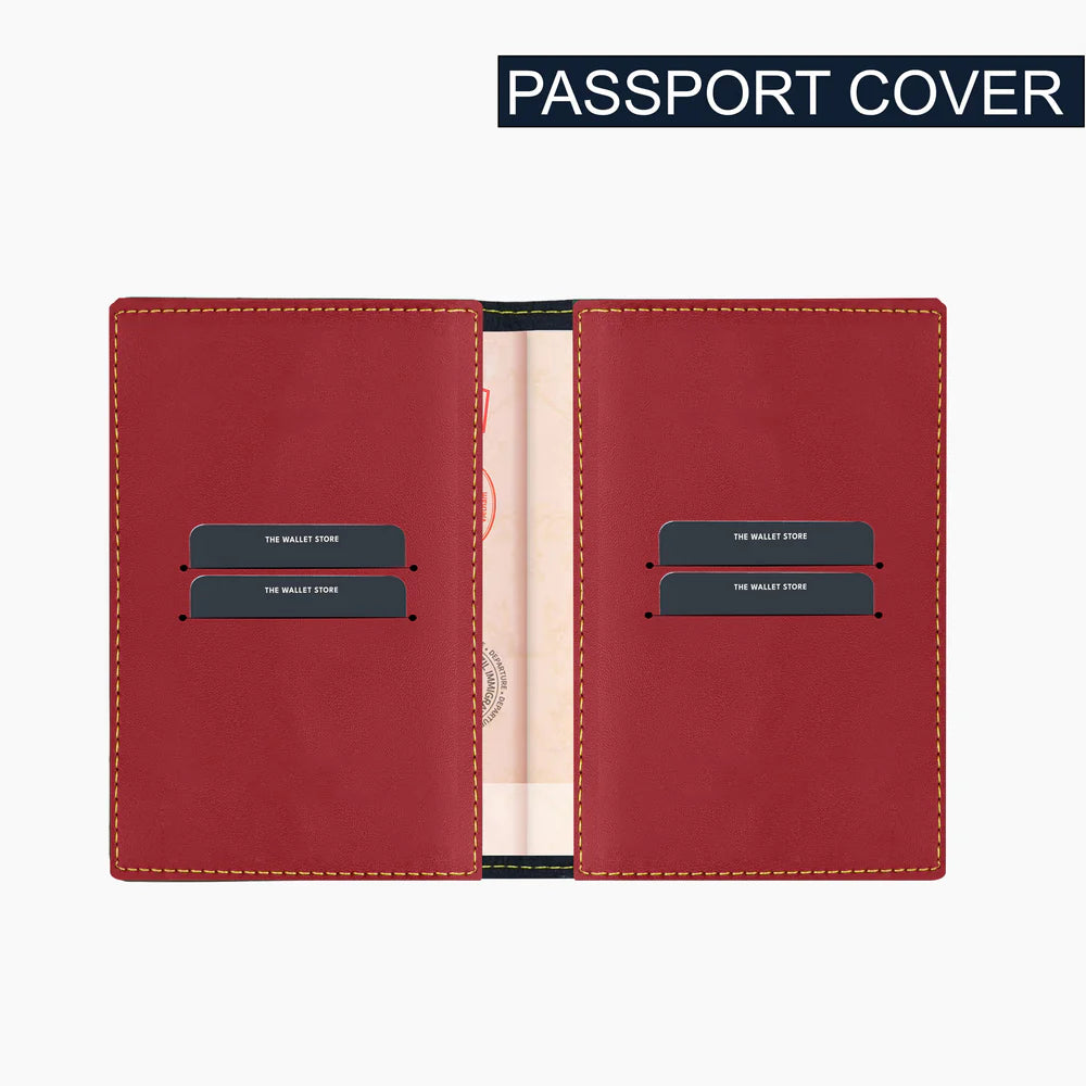 Personalized Red Leather Gift Set for Women – 4-in-1 Combo with Custom Name Clutch, Passport Holder, Sunglass Case & Keychain – Premium Anniversary & Birthday Gift Box