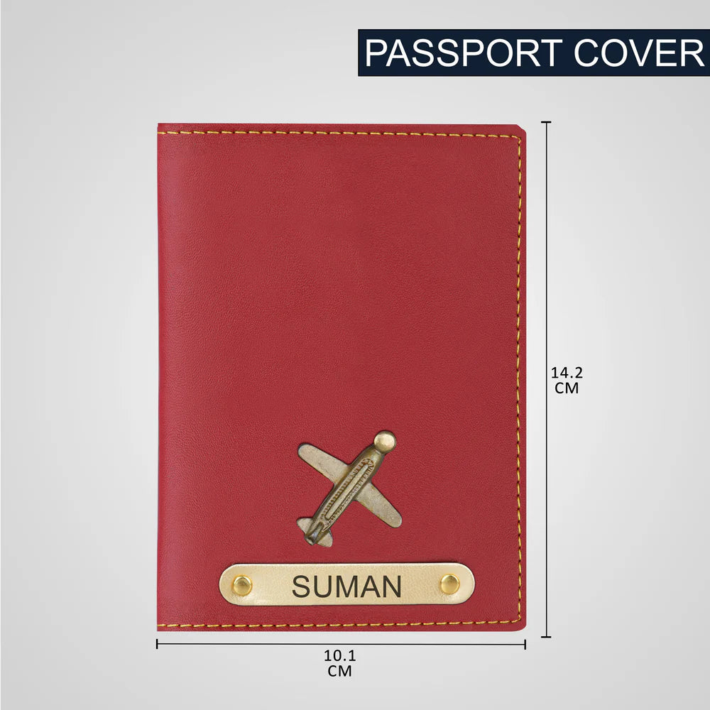 Personalized Red Leather Gift Set for Women – 4-in-1 Combo with Custom Name Clutch, Passport Holder, Sunglass Case & Keychain – Premium Anniversary & Birthday Gift Box