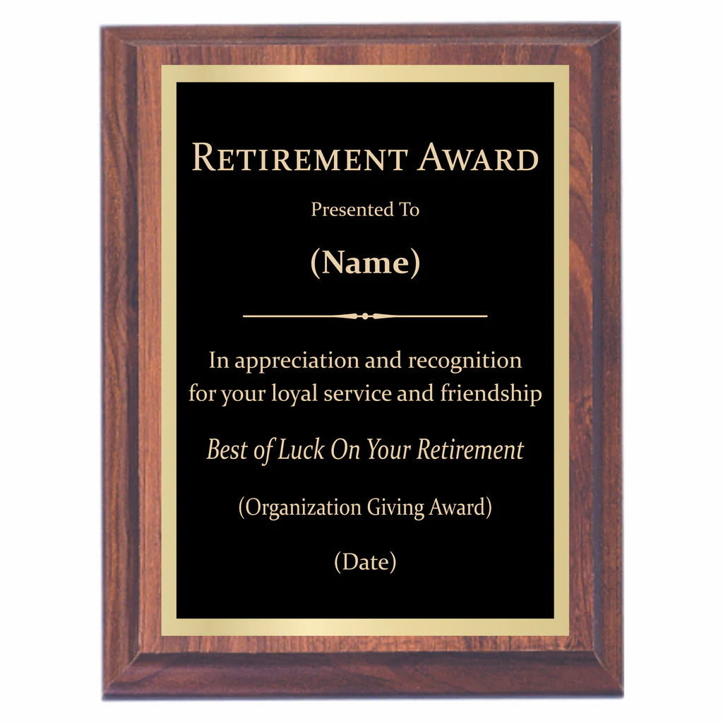 Custom Personalized 3D Award Plaque – Handcrafted Wood & Gold