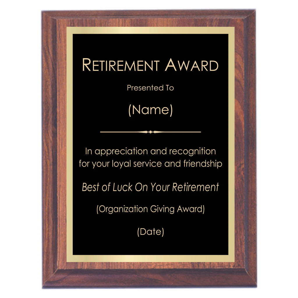 Custom Personalized 3D Award Plaque – Handcrafted Wood & Gold
