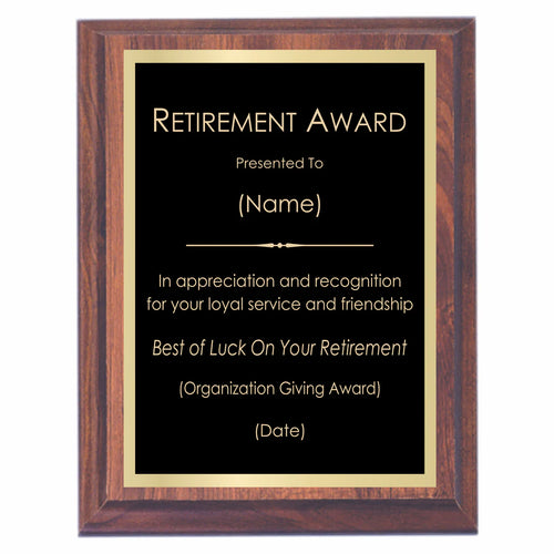 Custom Personalized 3D Award Plaque – Handcrafted Wood & Gold