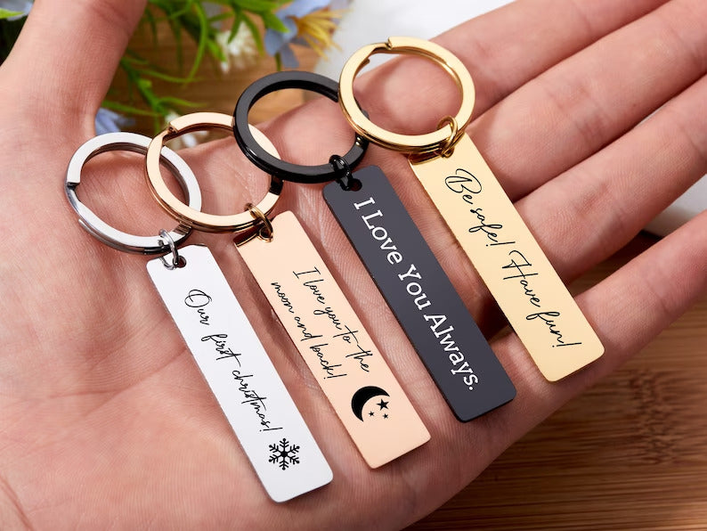 Custom Engraved Stainless Steel Keychains