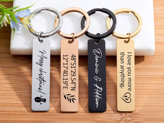Custom Engraved Stainless Steel Keychains
