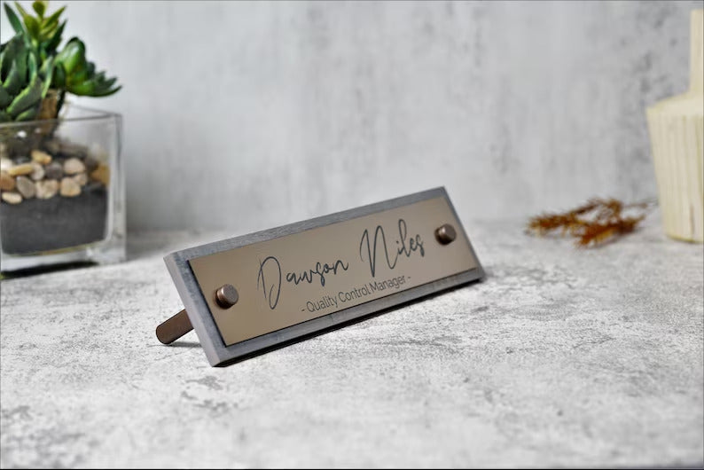 Desk Name Plate Rustic and Weathered