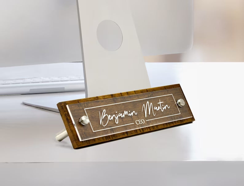 Desk Name Plate Rustic and Weathered