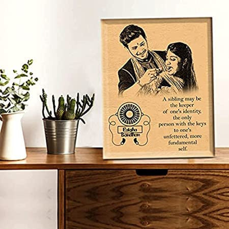 Personalized Wooden Photo Frame for Rakhshabandhan Gift..