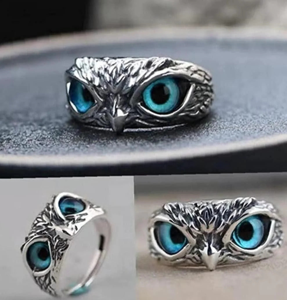 Silver Plated Owl Ring For Good Luck