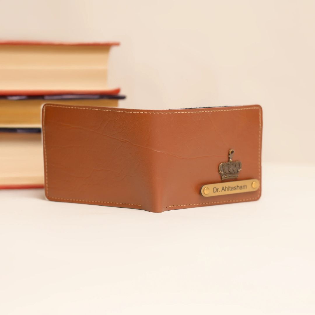 Personalized Wallet | Custom Engraved Leather Wallet for Men & Dad | Birthday, Anniversary & Valentine Gift | Tan