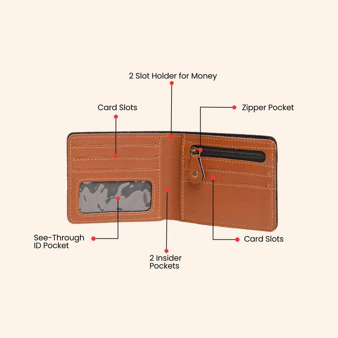 Personalized Wallet | Custom Engraved Leather Wallet for Men & Dad | Birthday, Anniversary & Valentine Gift | Tan