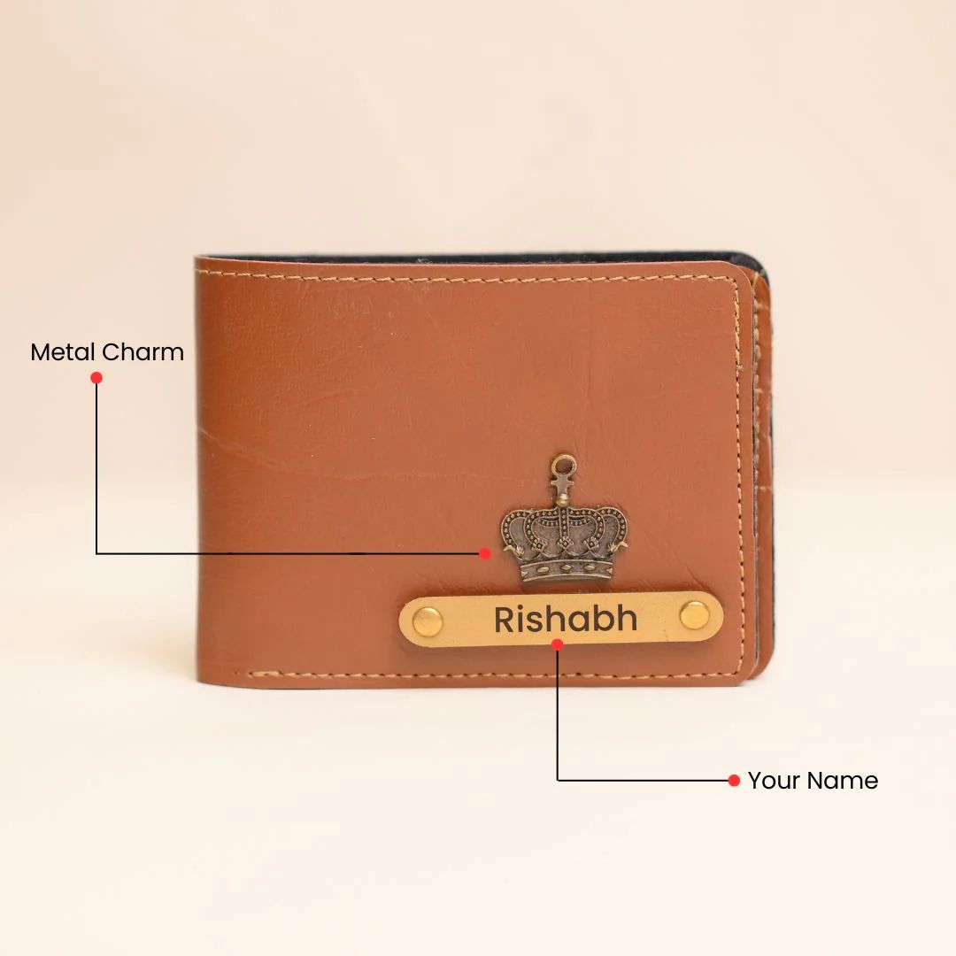 Personalized Wallet | Custom Engraved Leather Wallet for Men & Dad | Birthday, Anniversary & Valentine Gift | Tan