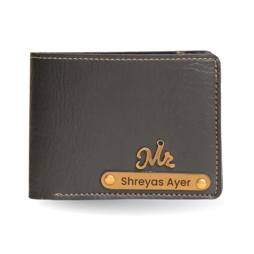 Personalized Wallet | Custom Engraved Leather Wallet for Men & Dad | Birthday, Anniversary & Valentine Gift | Black