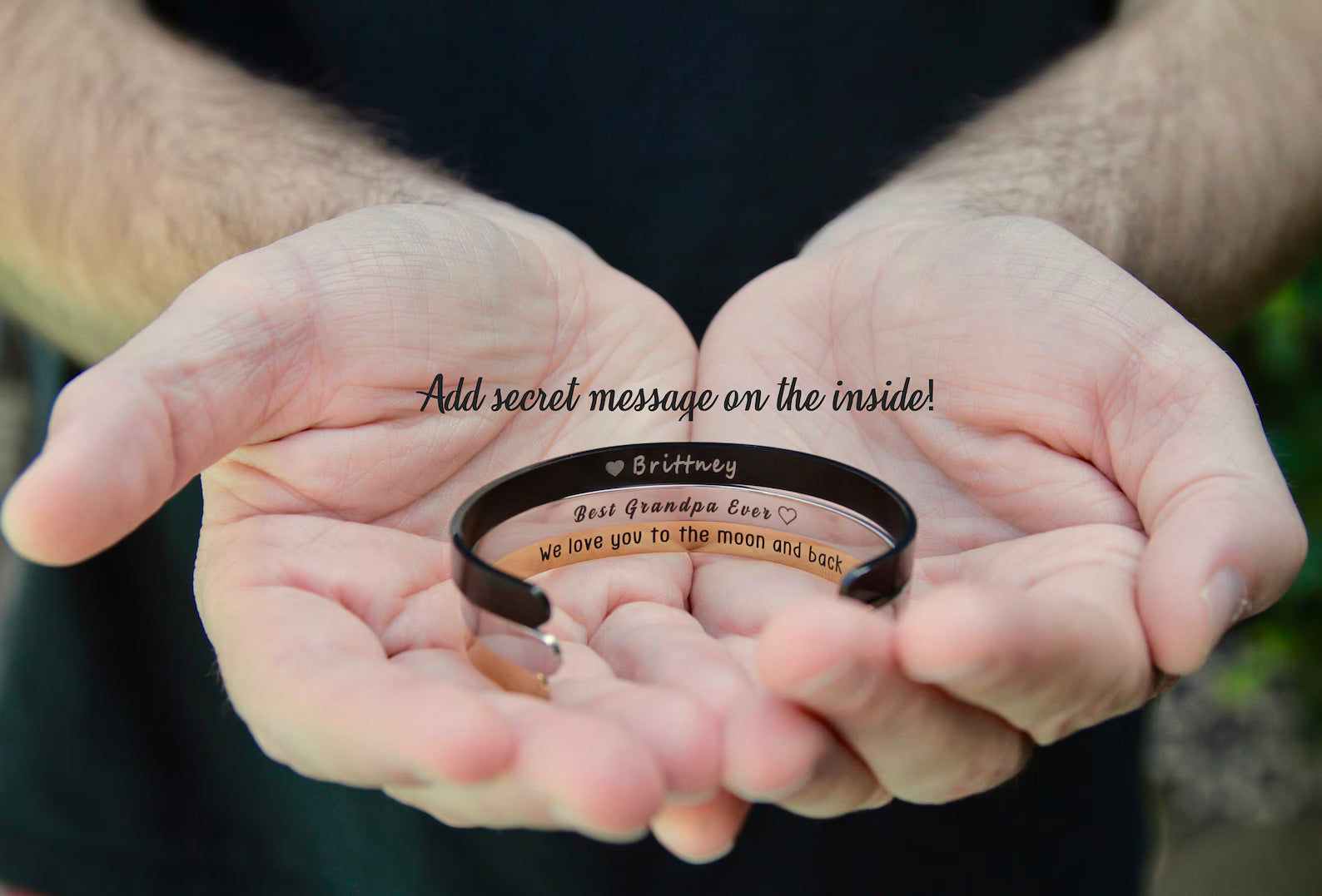 Elegant Custom Text Engraved Steel Bracelet – Unisex Personalised Cuff