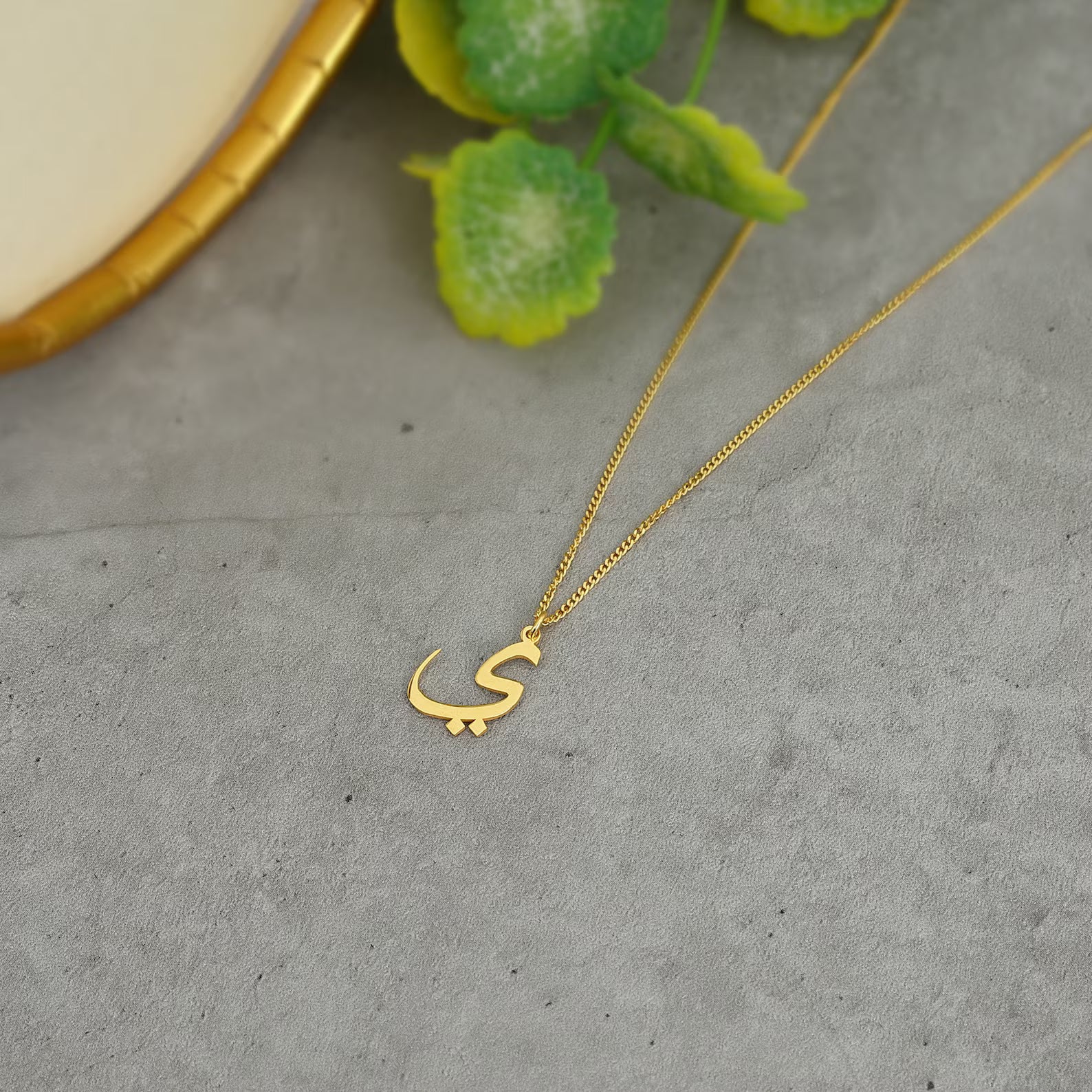 Personalized Arabic Initial Pendant Necklace