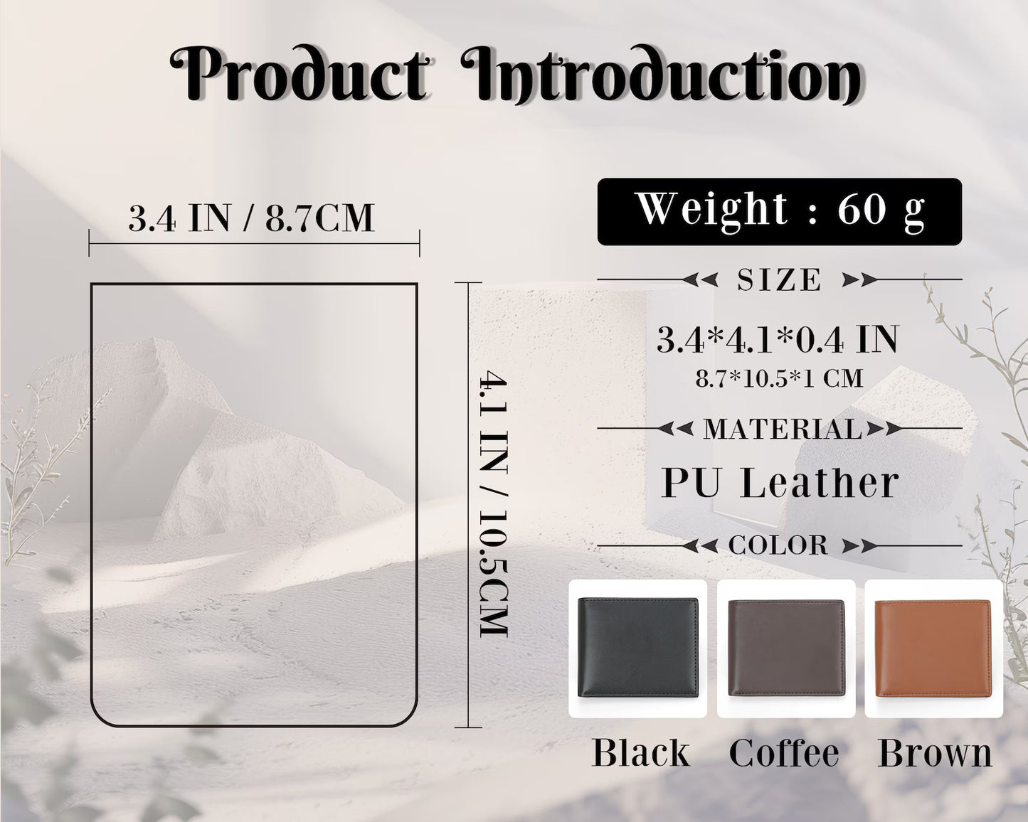 Custom Engraved Men's Leather Wallet – Personalized Groomsmen Gift, Minimalist Bifold with Name & Monogram