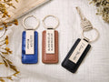 Personalized Vegan Leather & Stainless Steel Engraved Keychain