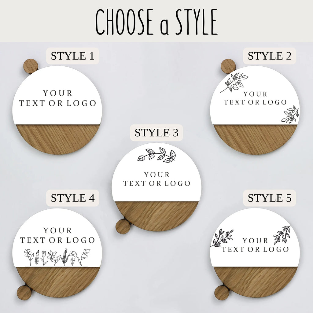 Customizable Flip-Style Door Sign – "Mom’s Office" / Personalized Two-Tone Wood Plaque