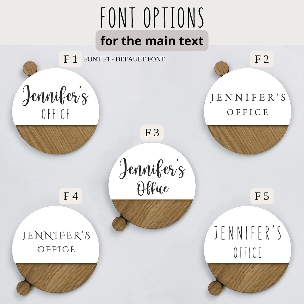 Customizable Flip-Style Door Sign – "Mom’s Office" / Personalized Two-Tone Wood Plaque