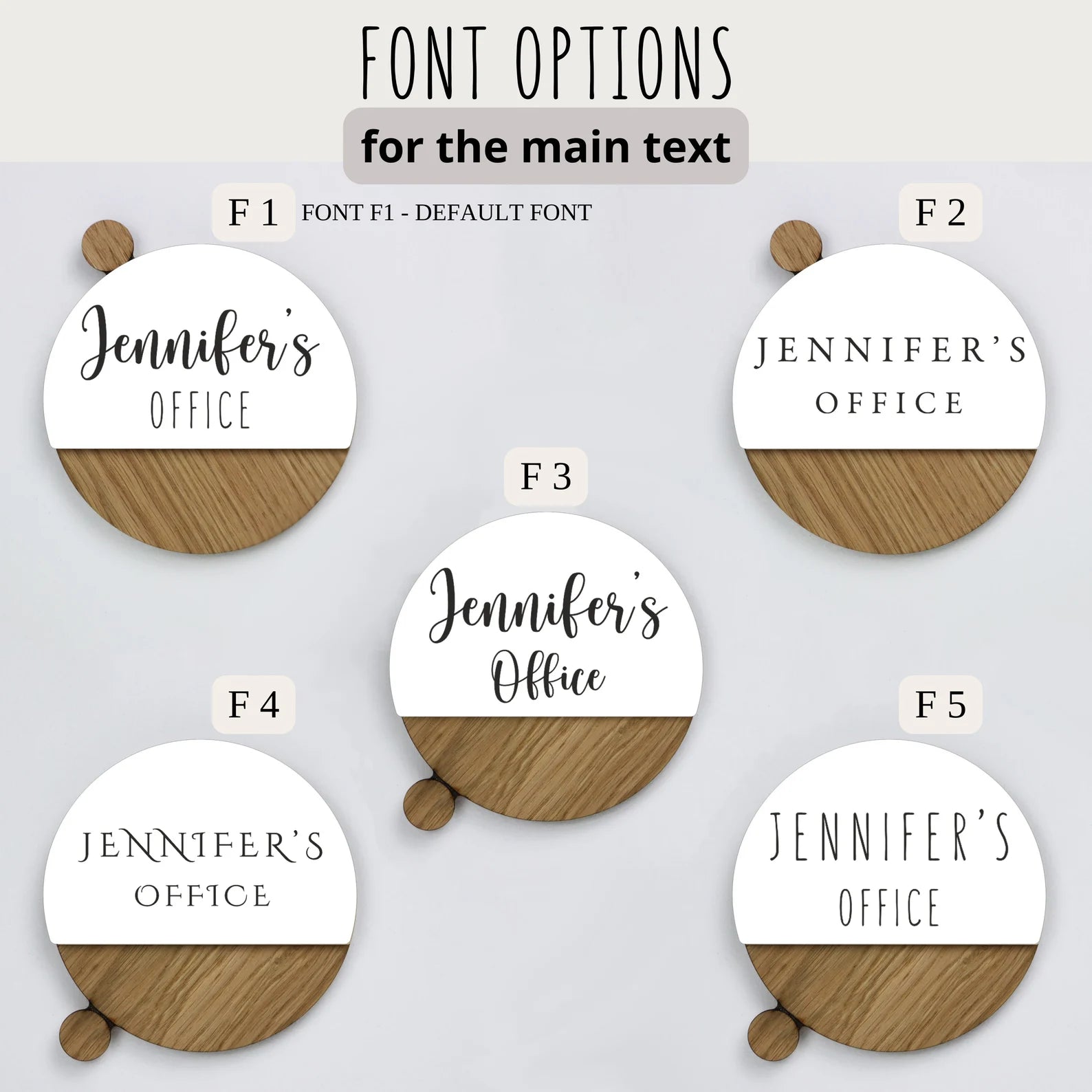 Customizable Flip-Style Door Sign – "Mom’s Office" / Personalized Two-Tone Wood Plaque